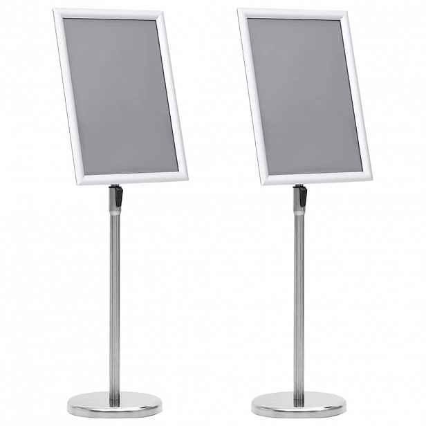 vidaXL Stojany na plakáty 2 ks Stříbrná 45 x 32,7 x 108 cm Hliník