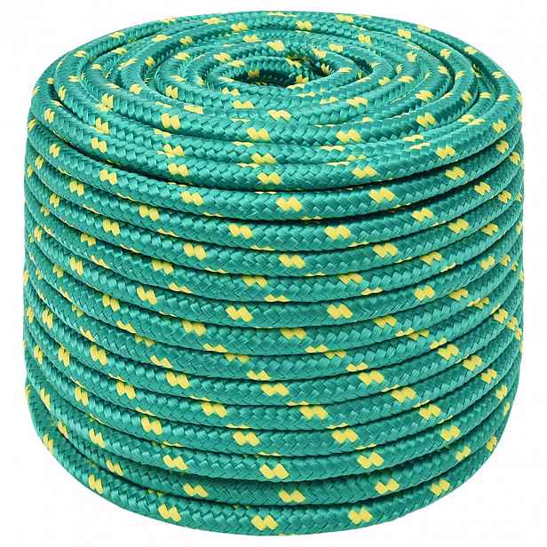 vidaXL Víceúčelové užitkové lano 12 mm 50 m Zelená PP