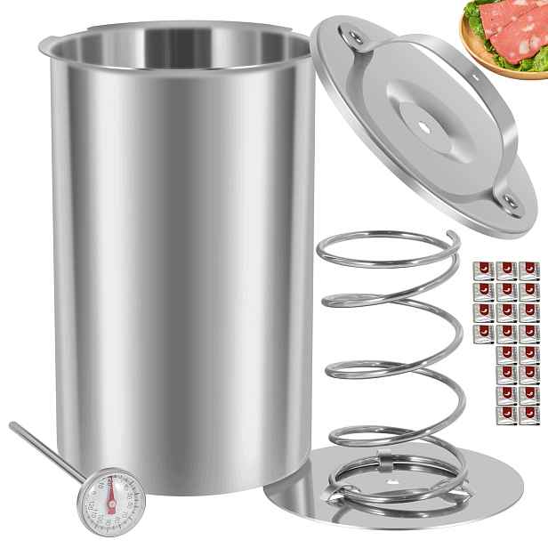 Hrnec Šunkovar Ocelový 1,2KG Maso Teploměr 20X Sáček Sada Dárek