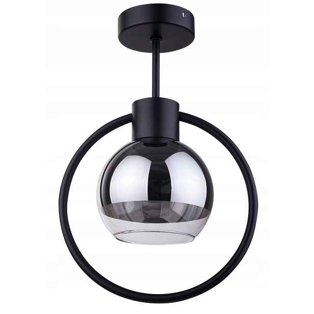 Stropní svítidlo moderní černá dekorativní skleněná stříbrná lampa Sigma
