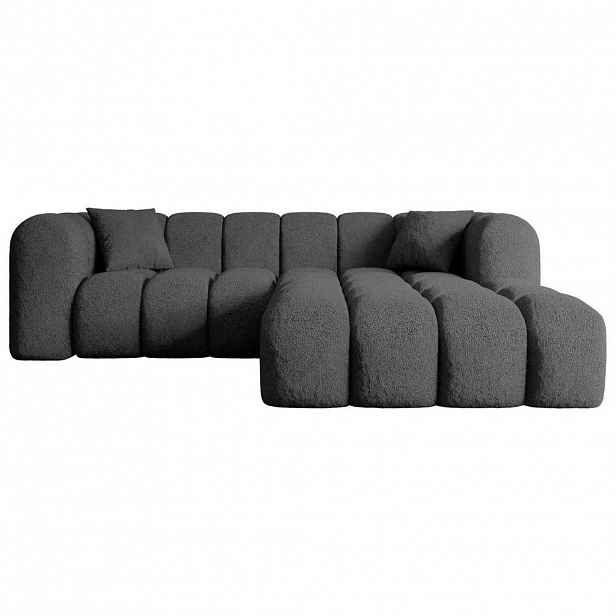 ALTDECOR ROHOVÁ SEDACÍ SOUPRAVA s otomanem vpravo OLEA-L1 – 231 × 173 × 74 cm šedá