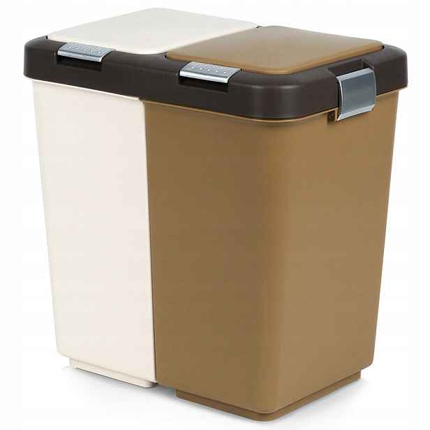 Koš Na Třídění Odpadu Plastový Odpadkový Koš Nádoba Recyklace 2X10 L