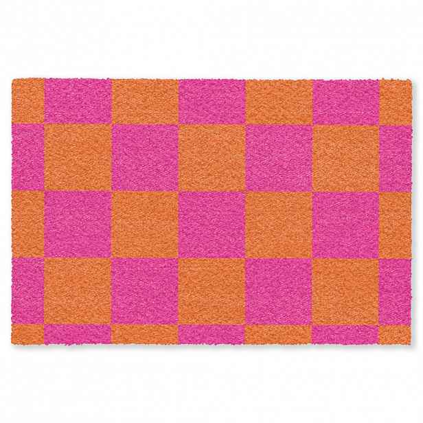 MuchoWow ROHOŽKA Šachovnicový potisk - Oranžová - Růžová - Bloky 60x40 cm