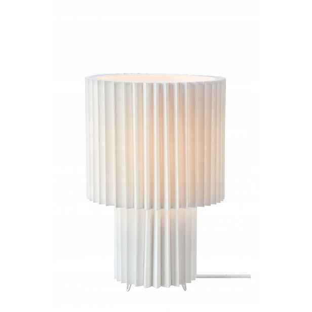 Stolní lampa do obývacího pokoje Catis 1xE27 s bílou plisovanou tkaninou Markslojd