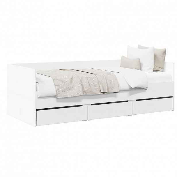 vidaXL Válenda se zásuvkami bez matrace bílá 90 x 190 cm