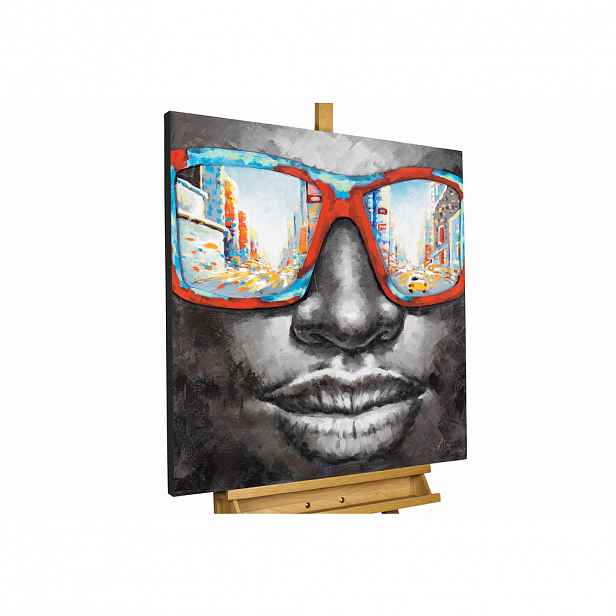 KUNSTLOFT RUČNĚ MALOVANÝ AKRYLOVÝ OBRAZ ŠEDÝ, 80/80 CM