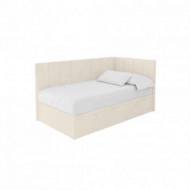 ALTDECOR JEDNOLŮŽKOVÁ POSTEL pro mládež s úložným prostorem vlevo, bez matrace - LOVY 90x200 béžová