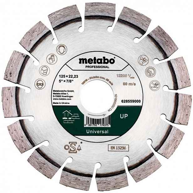 Metabo - Diamantový řezný kotouč na běžné stavební materiály 125x22,23 mm 628559000