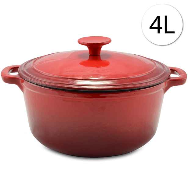 Perfect Home 12012 Litinový hrnec s poklicí, 24cm, 4L