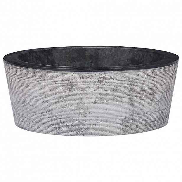 vidaXL Umyvadlo černé Ø 40 x 15 cm mramor