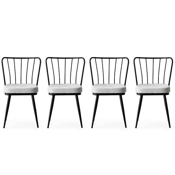 Kalune Design Sada 4 ks jídelních židlí Yildiz černá/světle šedá