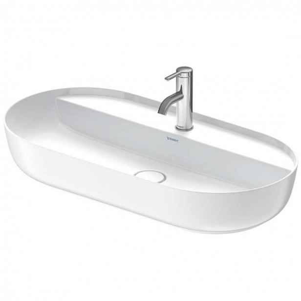 Duravit Luv - Umyvadlo na desku, 80x40 cm, bez přepadu, s otvorem pro baterii, bílá/matná bílá 0380802600