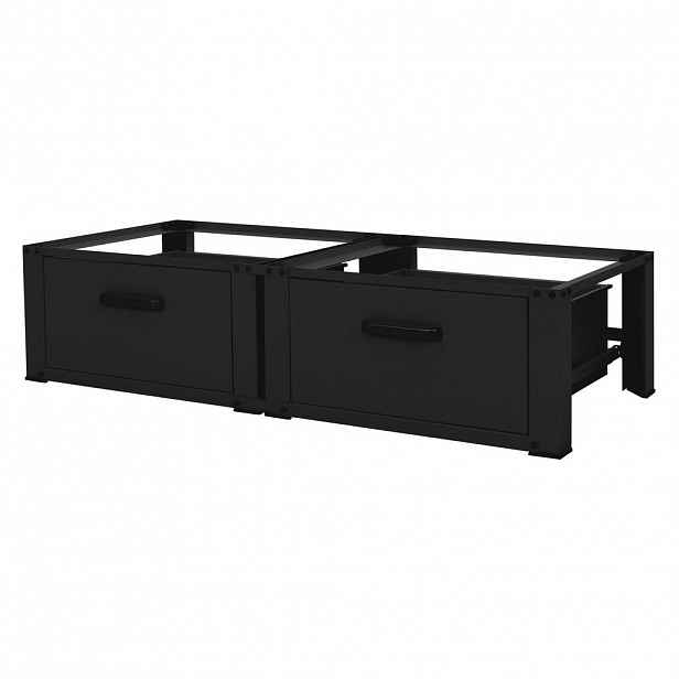 ML-DESIGN DVOJITÝ PODSTAVEC PRO PRAČKY 2 zásuvky černý 128x53,5x31,5 cm z oceli
