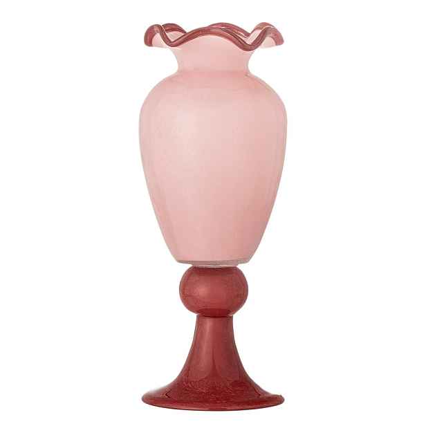 Růžová skleněná váza (výška 34 cm) Frills – Bloomingville