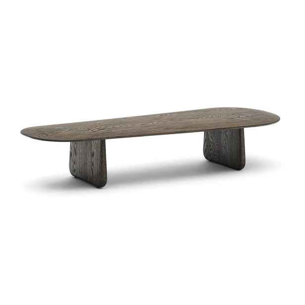 Tmavě hnědý konferenční stolek z dubového dřeva 64x146 cm Pirita – Kave Home