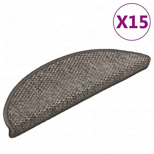 vidaXL Samolepicí nášlapy na schody sisal 15 ks 56x17x3 cm šedo-béžové