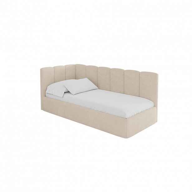 ALTDECOR JEDNOLŮŽKOVÁ POSTEL pro mládež s úložným prostorem, vpravo - DEXY 80x200 béžová