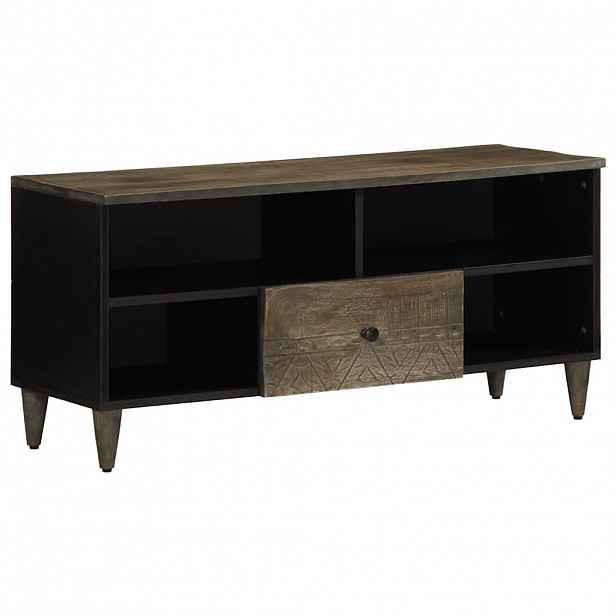 vidaXL TV skříňka černá 100 x 33 x 46 cm masivní mangovníkové dřevo