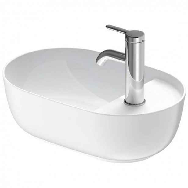 Duravit Luv - Umývátko na desku, 42x27 cm, bez přepadu, s otvorem pro baterii, bílá/matná bílá 0381422600