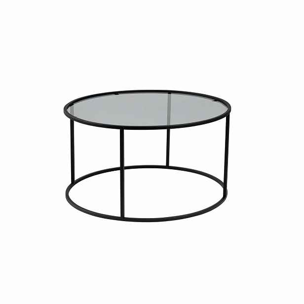 Konferenční stolek Aurum Black s tmavým sklem, 80 cm