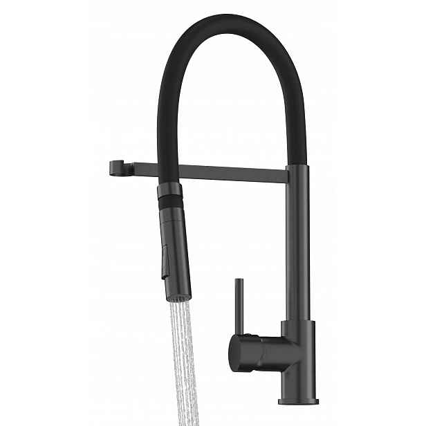Kuchyňská Baterie Flexibilní Ramínko Černá Metalická Gun Grey Vento