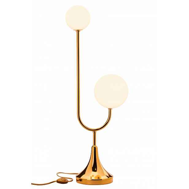 Noční Lampa Selen Zlatá Bílá Skleněná Stínidla 2xG9 73 cm Stolní lampa Dům