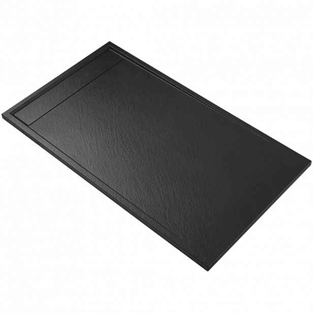Sprchová vanička obdélníková Lugo - SMC/minerální kompozit - černá matná - 150x90x3 cm