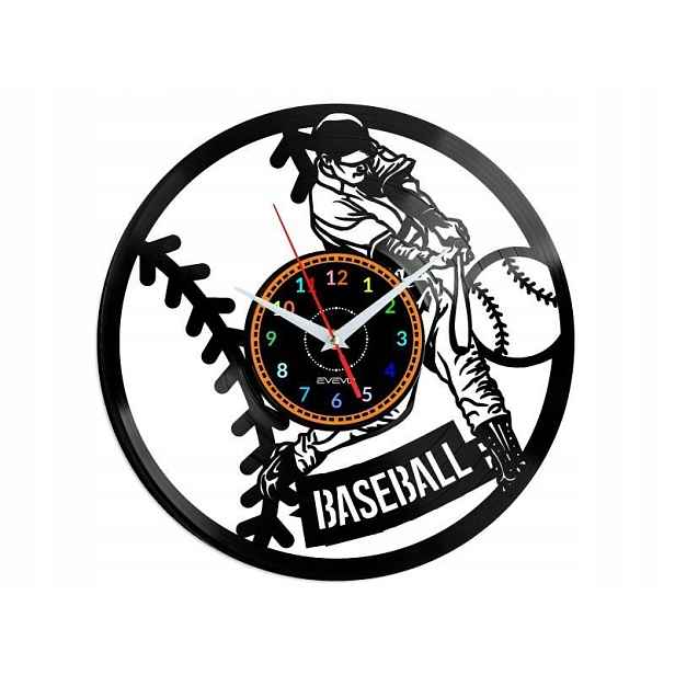 Baseball Dárek Originální dekorace do domu Hodiny z vinylové desky