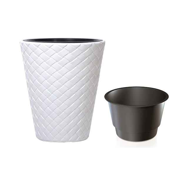 Prosperplast Květináč Little Matuba s vkladem bílý, varianta 40 cm