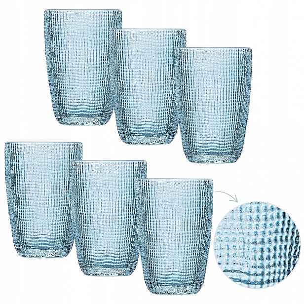 Sklenice Na Nápoje 415 ml 6 Ks Modré sada sklenic sklo