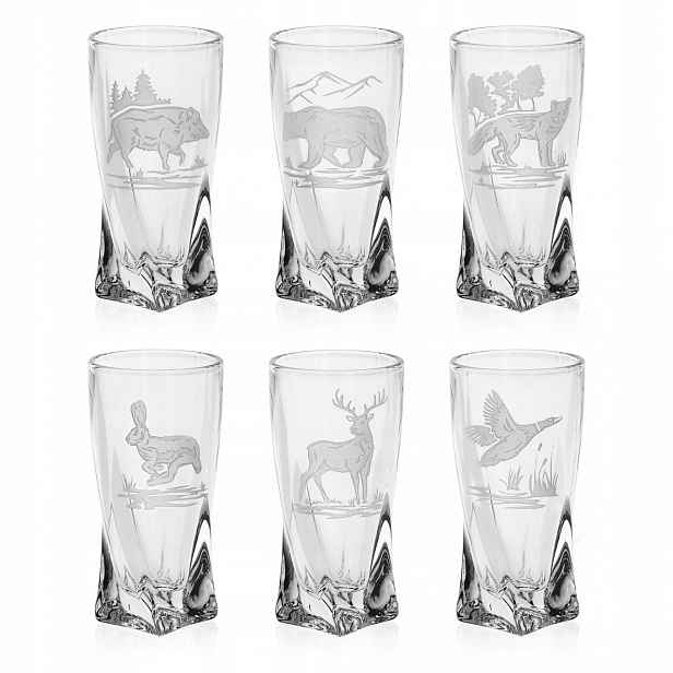 Skleničky kroucené do vodky Lovecké 50 ml (Quadro) 6 ks