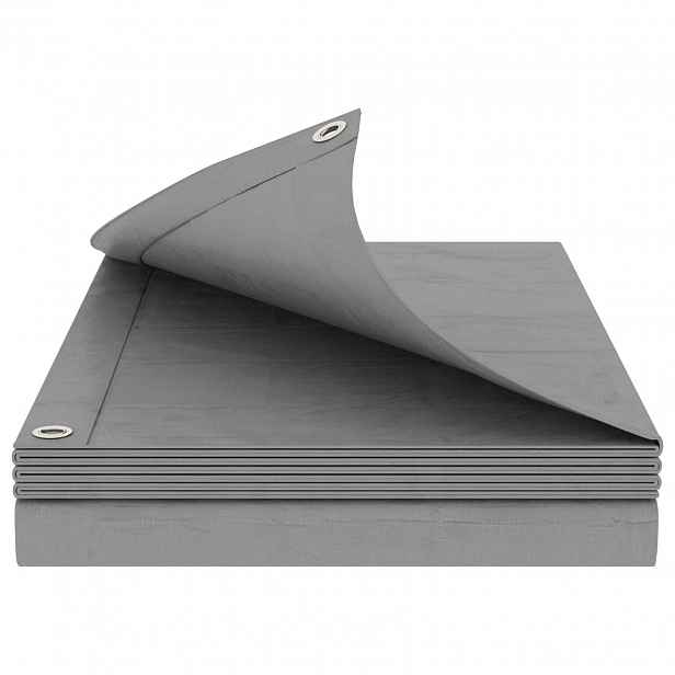 vidaXL Plachta s oky Světle šedá 4 x 8 m 260 gsm PE