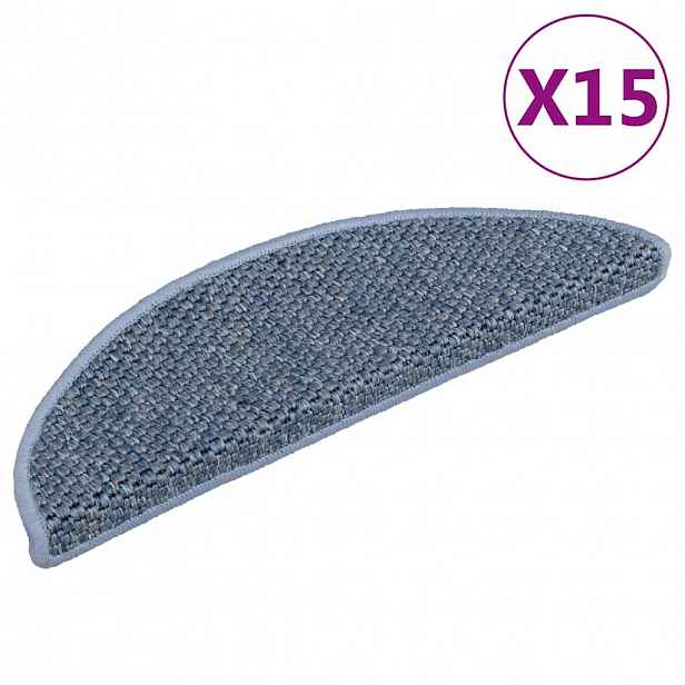 vidaXL Samolepící nášlapy na schody vzhled sisal 15 ks 56x17x3cm modré