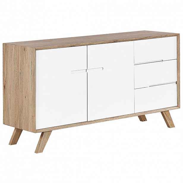 Beliani SIDEBOARD se 2 dveřmi Hnědý/Bílý Forester