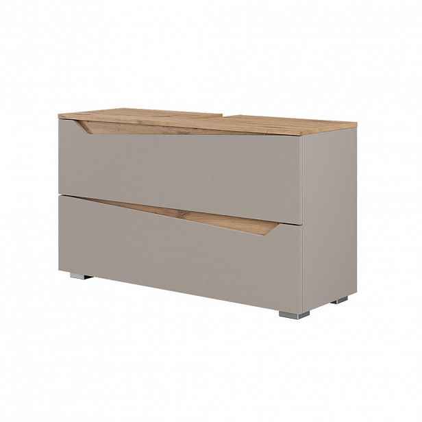 Vicco DOLNÍ SKŘÍŇKA POD DŘEZ Marelle, Greige/Řemeslný dub, 100 x 57.5 cm se 2 zásuvkami