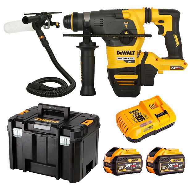 Vrtačka DeWALT DCH333X2 s odsáváním DWH201D Sds+ 54V 2x9Ah 3,5J kufr