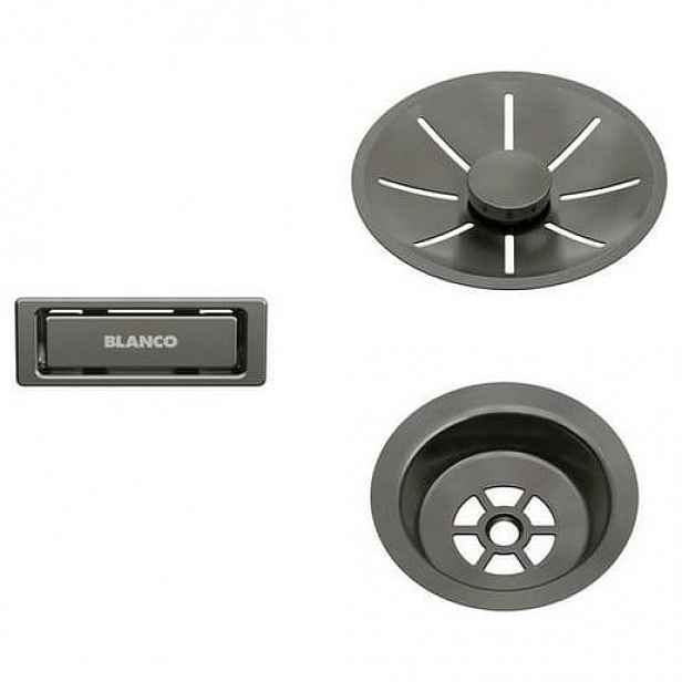 Blanco odtoková sada InFino s přepadem C-overflow, satin dark steel
