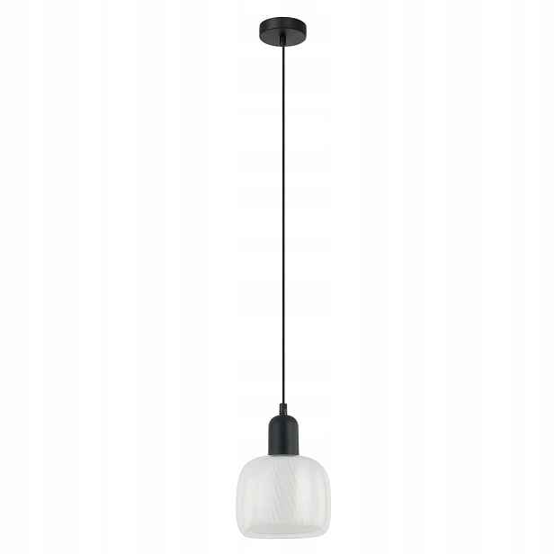 Moderní závěsná lampa Italux Lamezia, černá, ocel sklo , E27 40W