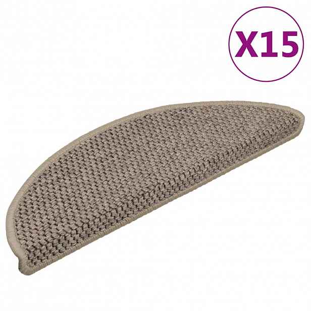 vidaXL Samolepící nášlapy na schody vzhled sisal 15 ks 56x17x3 cm