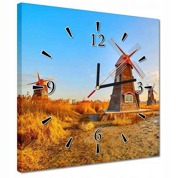 Hodiny 30x30 Dřevěný ventilátor