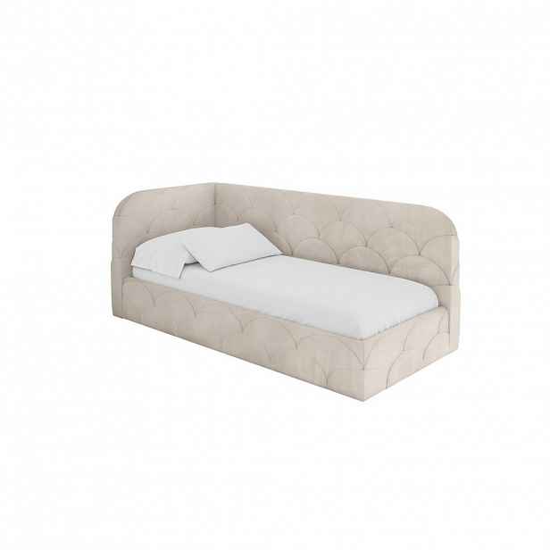 ALTDECOR JEDNOLŮŽKOVÁ POSTEL pro mládež s úložným prostorem, vpravo - ELRY 90x200 béžová