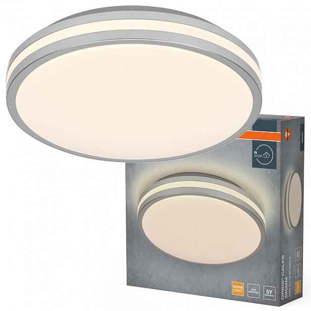 Stropní Svítidlo Led nástěnné svítidlo 16W 1000lm 3000K Teplá stříbrná barva Orbis Osram