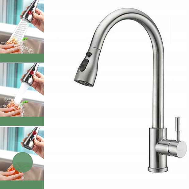Kuchyňská Baterie S Flexibilním Výsuvným Výtokem, Teplá A Studená Kuchyňská Baterie