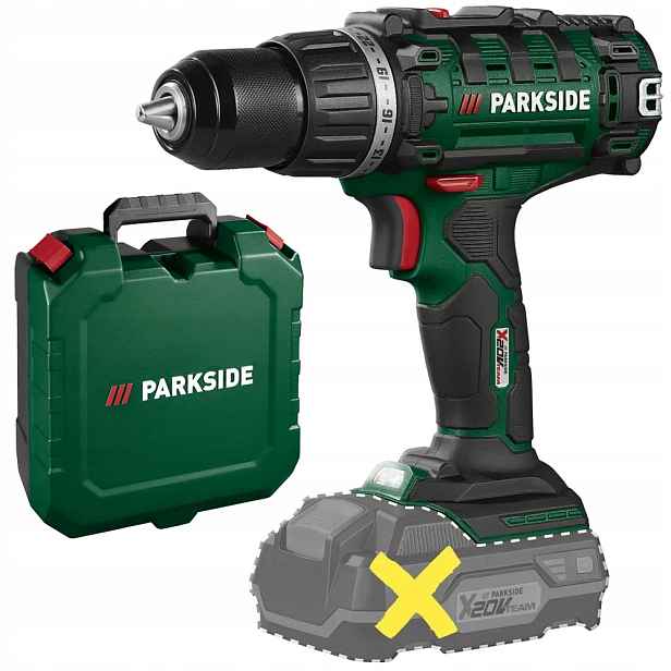 Akumulátorová Vrtačka Parkside Pabs I9 20V, Sada Šroubovák Kufr