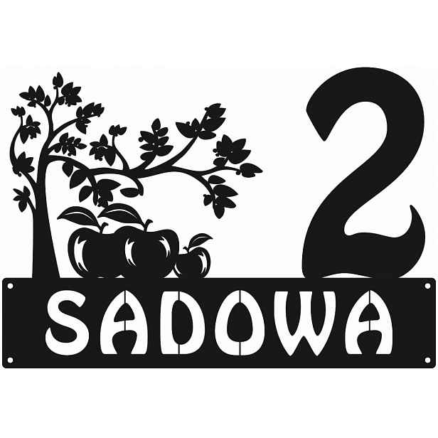 Číslo Na Dům 60 cm Tabule Adresa Ocel 2 mm Sadová ul.