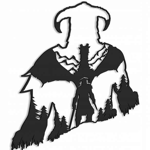 Skyrim Dřevěný obraz Nástěnná dekorace