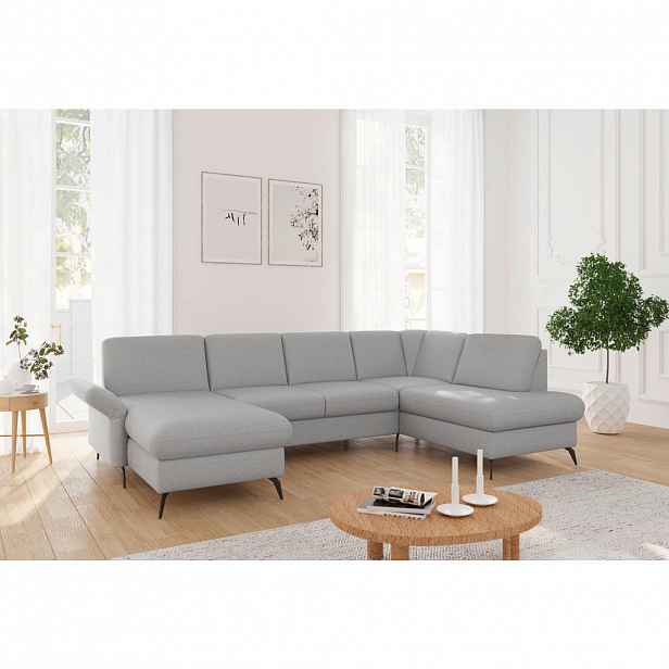 Sit & More SEDACÍ SOUPRAVA, textil, světle šedá