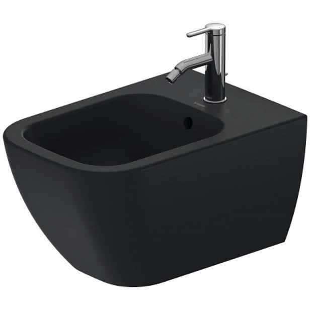 Duravit Happy D.2 - Závěsný bidet, 365x540 mm, otvor pro baterii, anthracite mat 2258151300