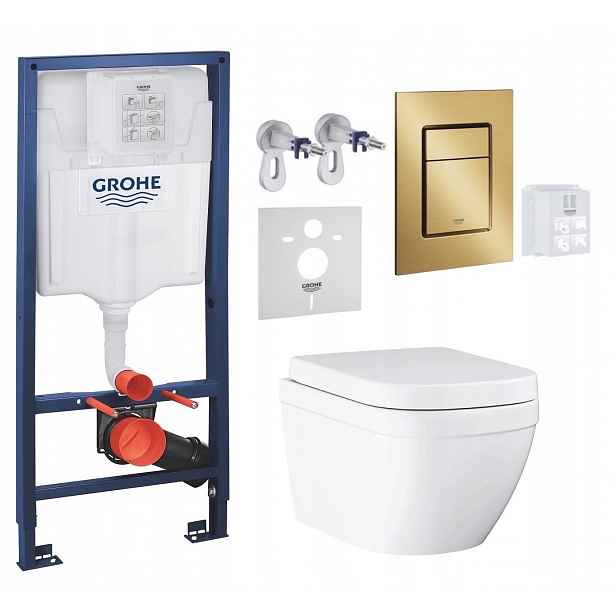 7v1 Wc Podomítkový Set, Stelaz s Wc Mísou Grohe Euro Ceramic, Tlačítko