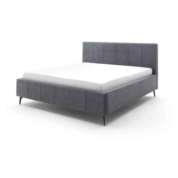 Antracitová čalouněná dvoulůžková postel s úložným prostorem s roštem 180x200 cm Lizzano – Meise Möbel